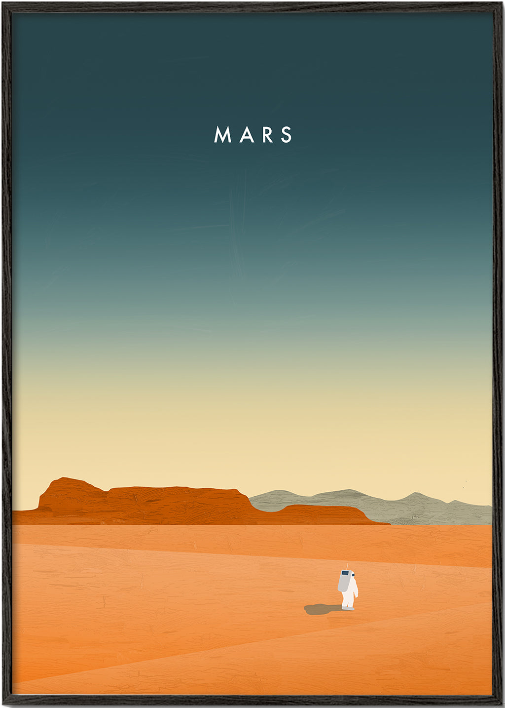 Landskap konst: mars-scen med astronaut