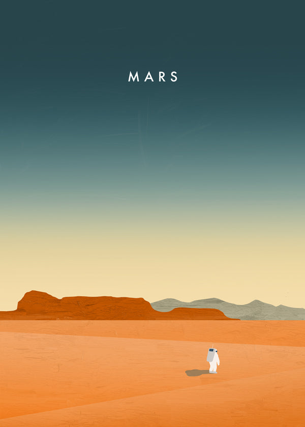 Landskap konst: mars-scen med astronaut