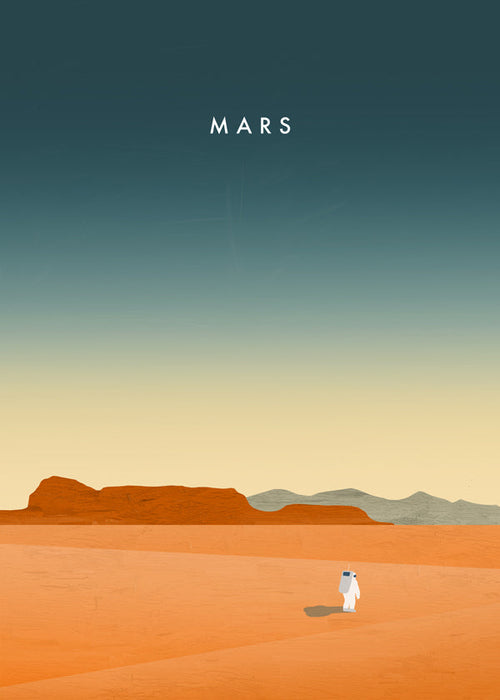Landskap konst: mars-scen med astronaut