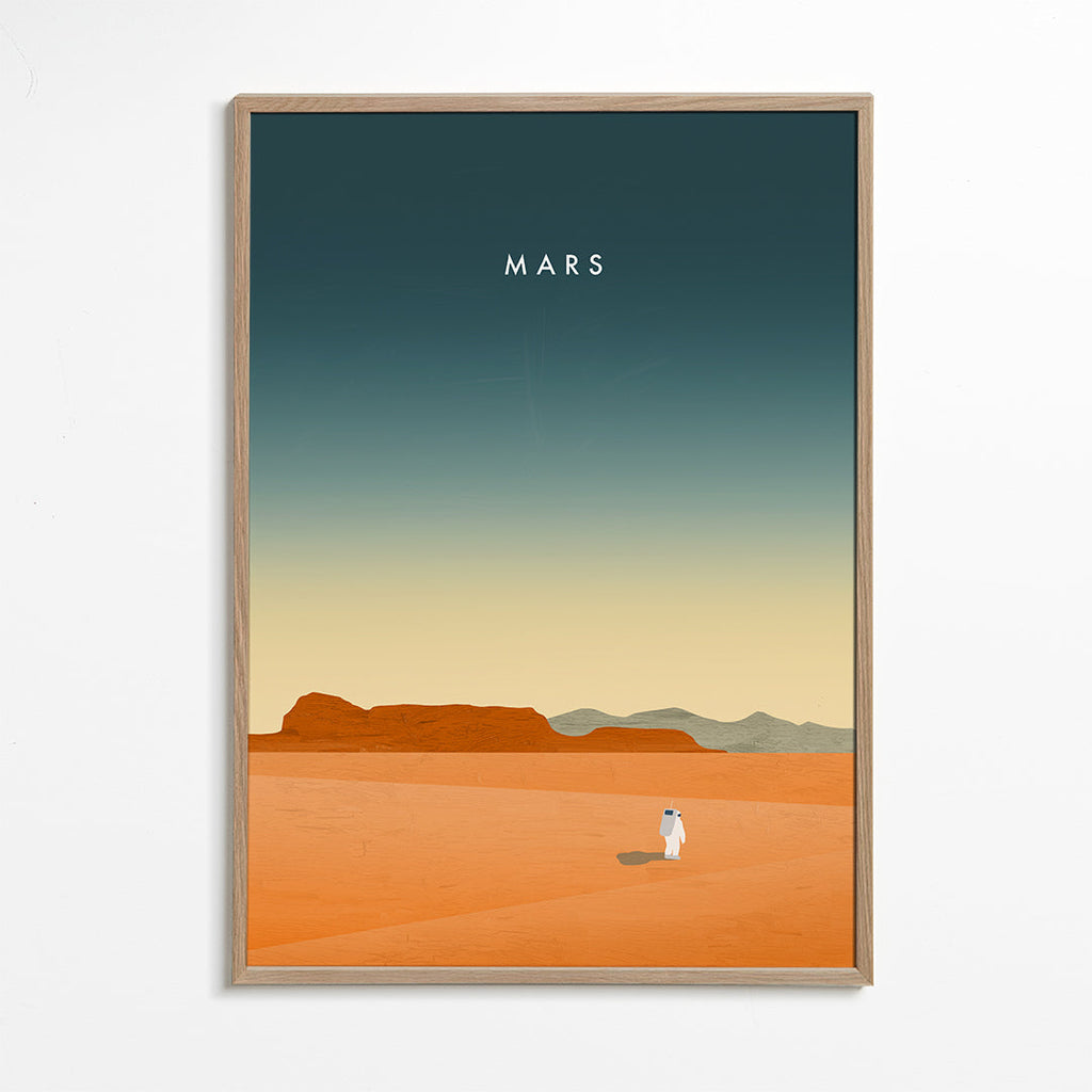 Landskap konst: mars-scen med astronaut