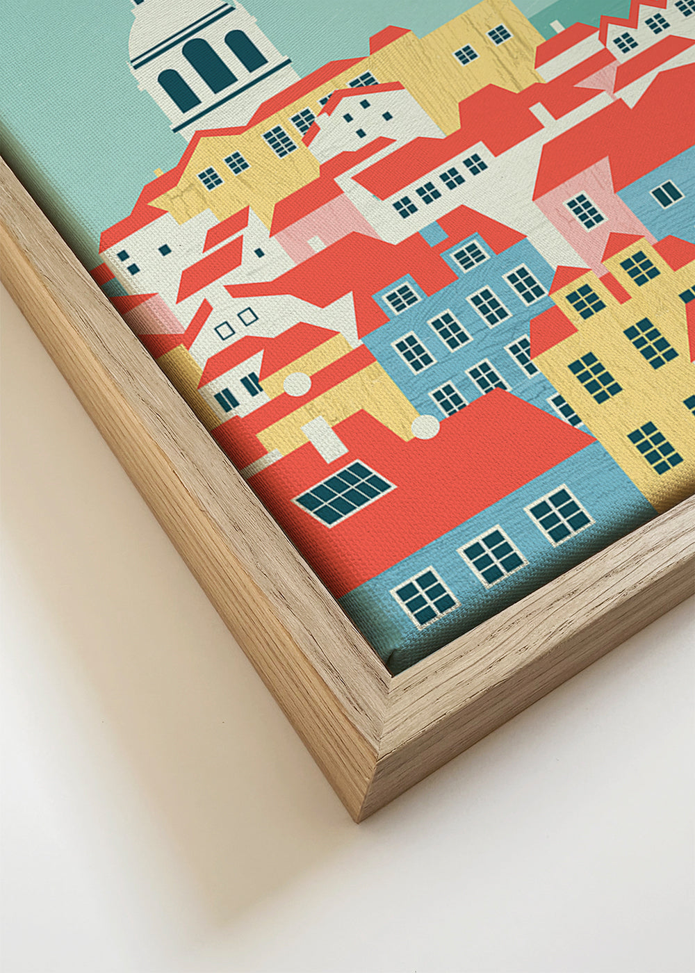 Reseaffisch Lissabon illustrerad siluett