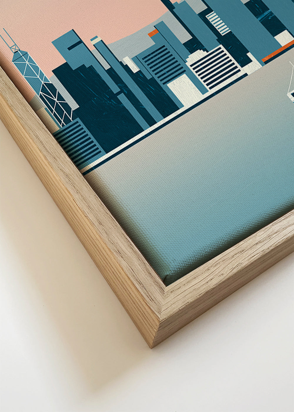 Kökskonst Hong Kong skyline i blå toner