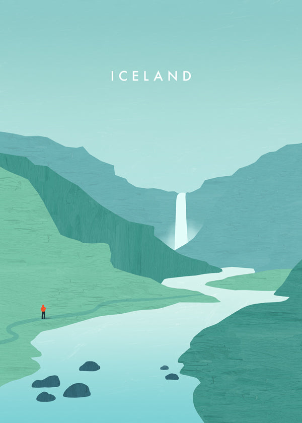 Landskapskonst: Island vattenfall