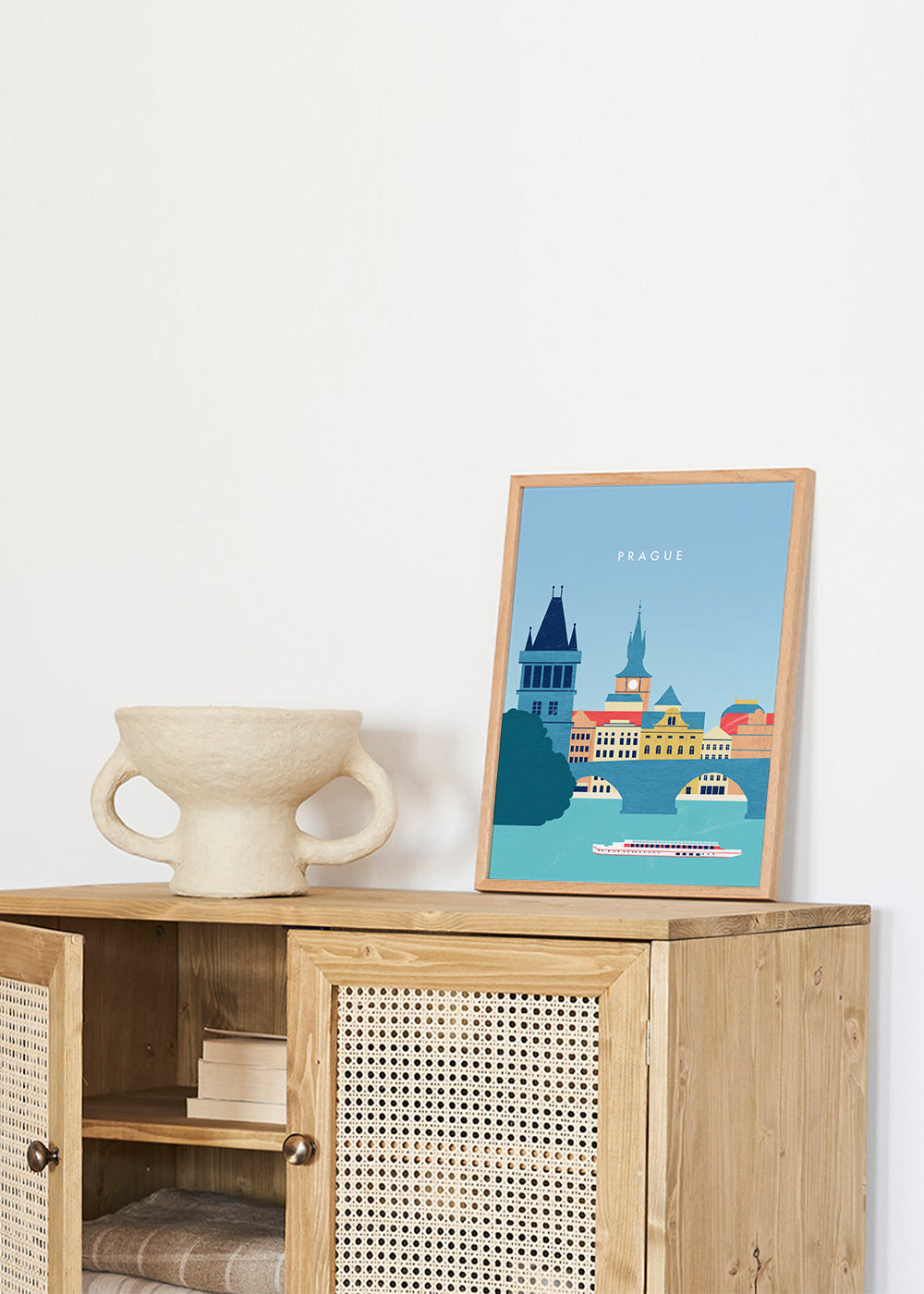 Kökskonst Prag skyline blå
