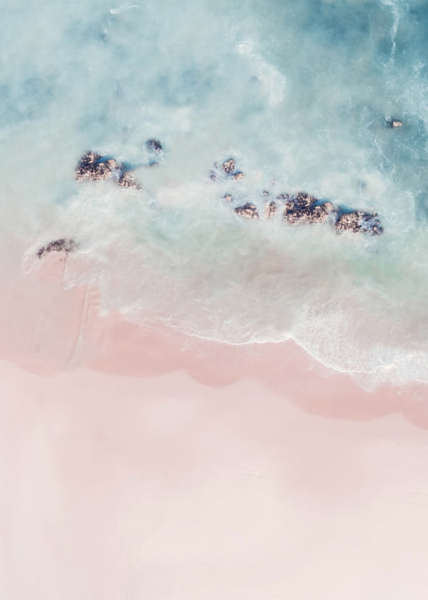 Landskapskonst: rosa strand flygfoto