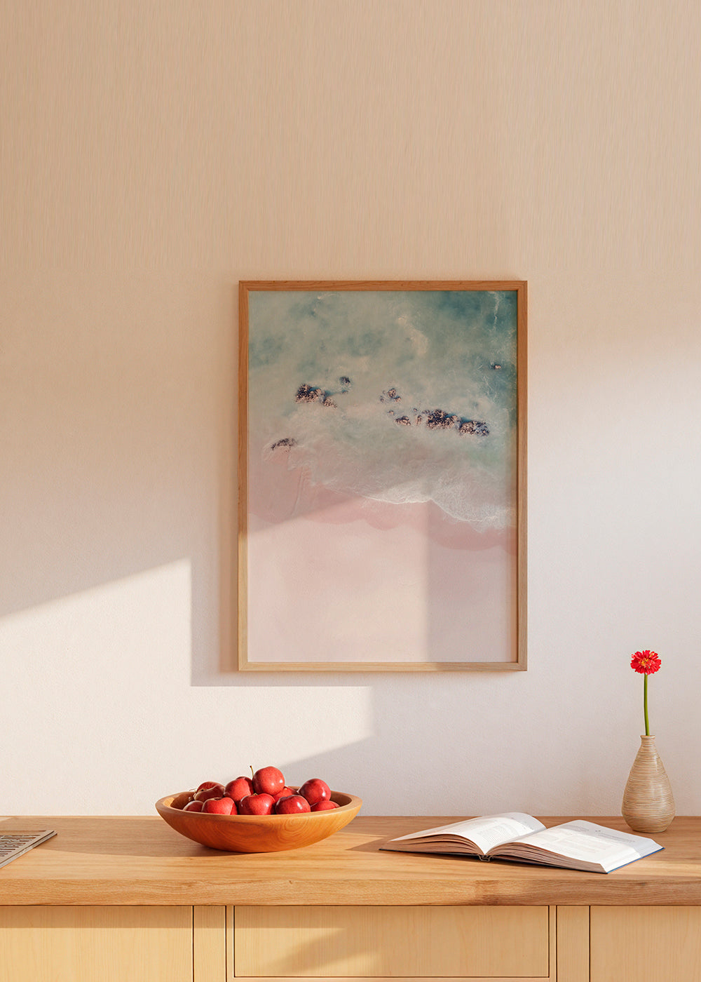 Landskapskonst: rosa strand flygfoto