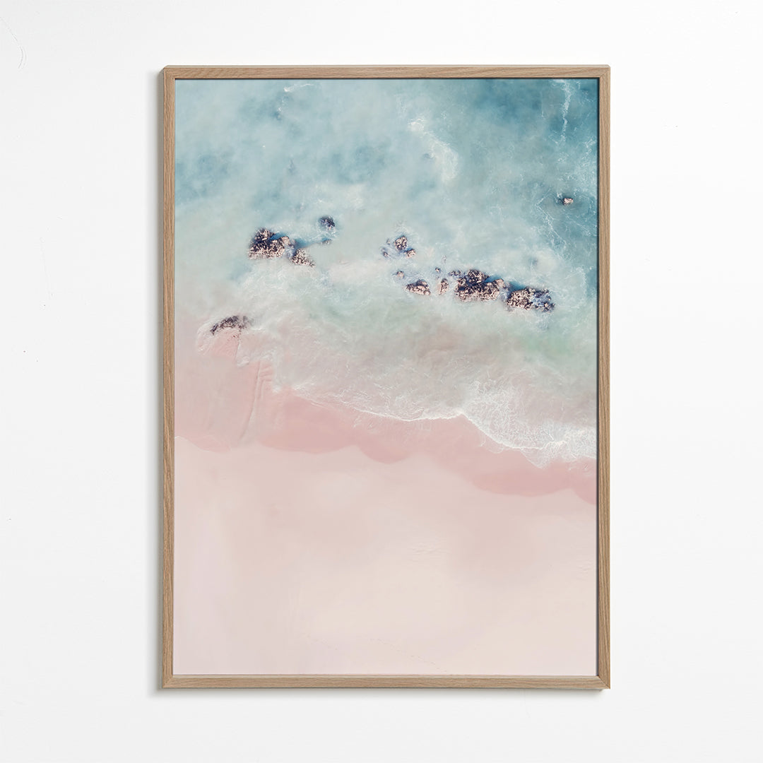 Landskapskonst: rosa strand flygfoto
