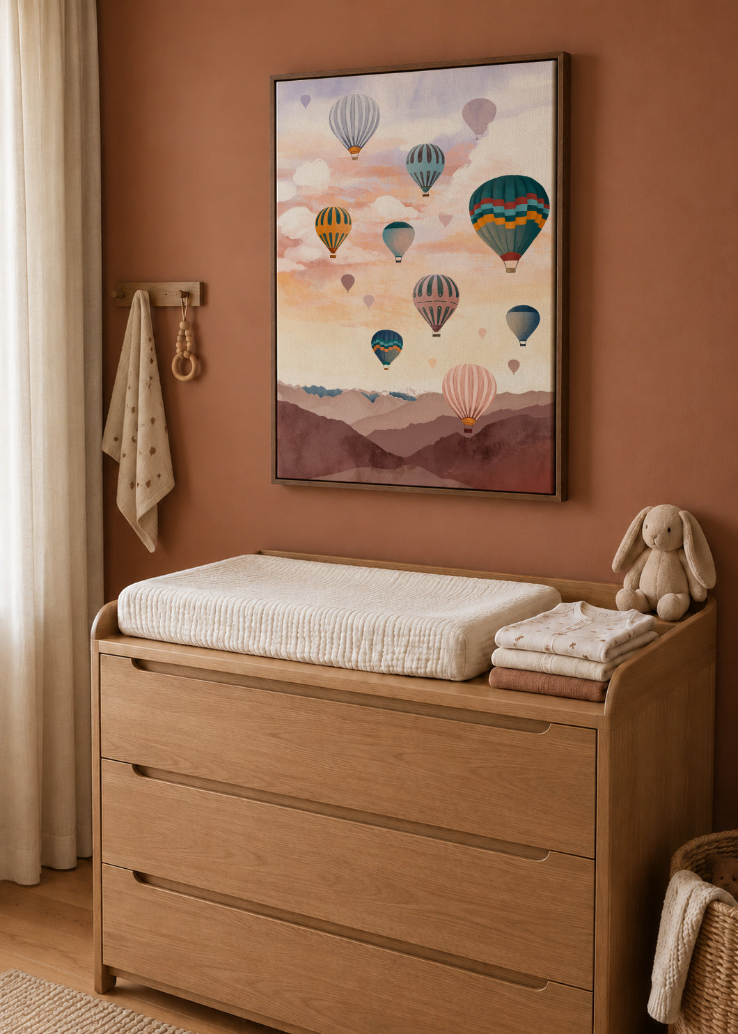 Airballoon Sky - Framed canvas in an interior