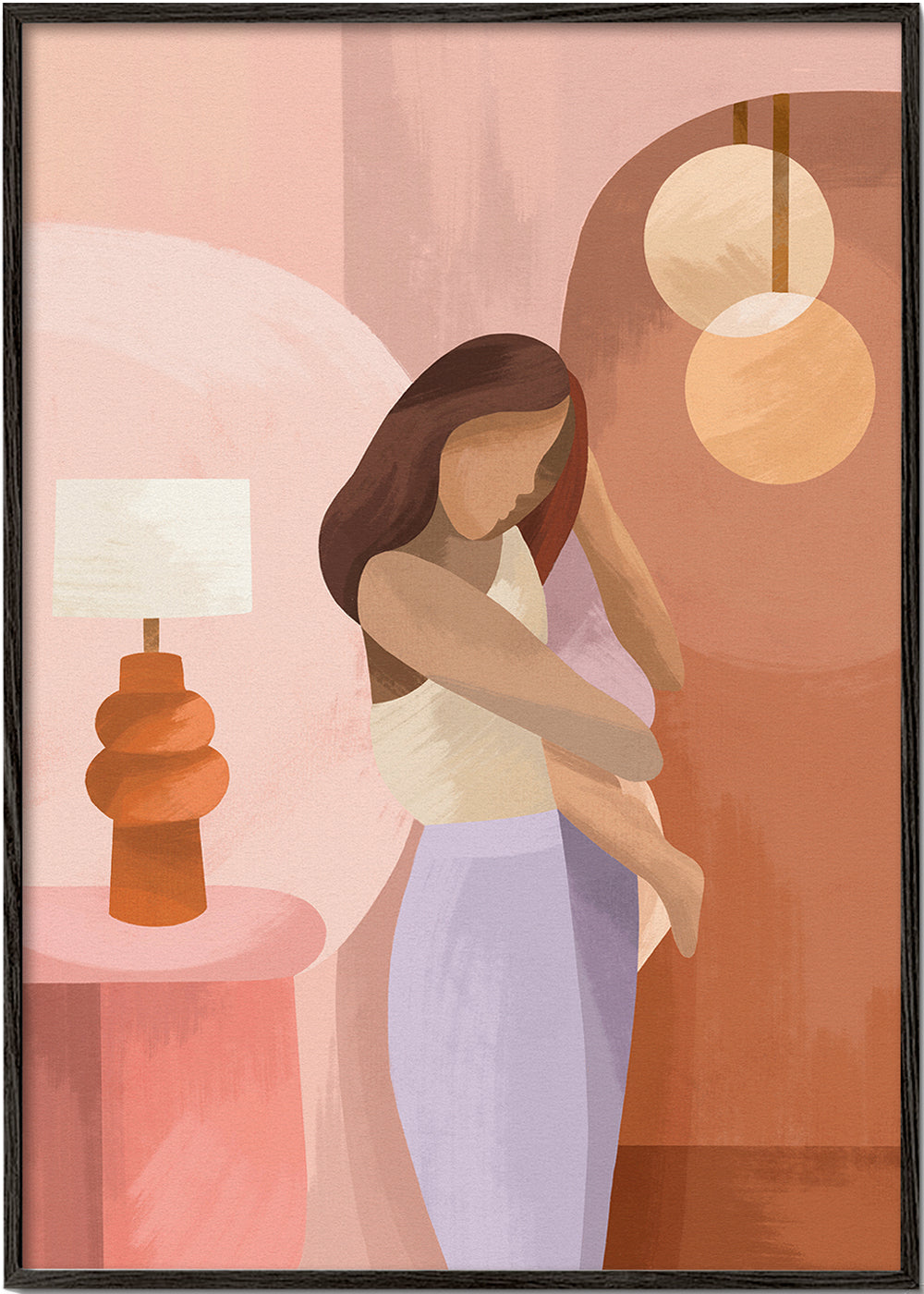 Moderillustration i pastelltoner