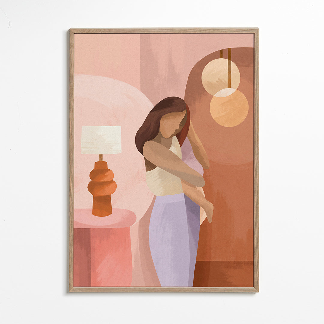 Moderillustration i pastelltoner