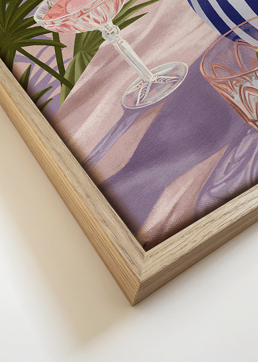 Botanisk poster: blommor i randig vas