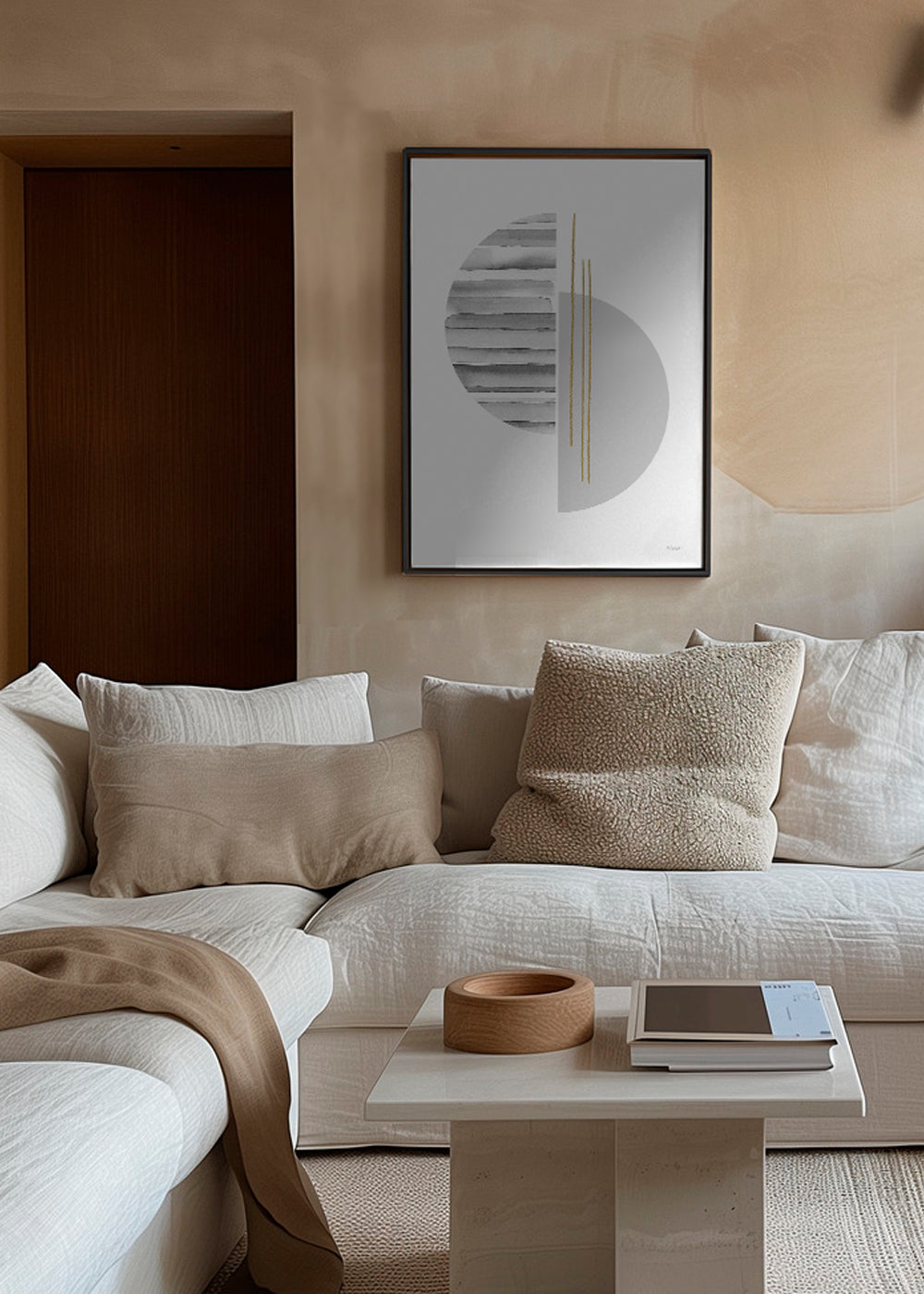 Geometrisk poster minimal med gyllene linjer
