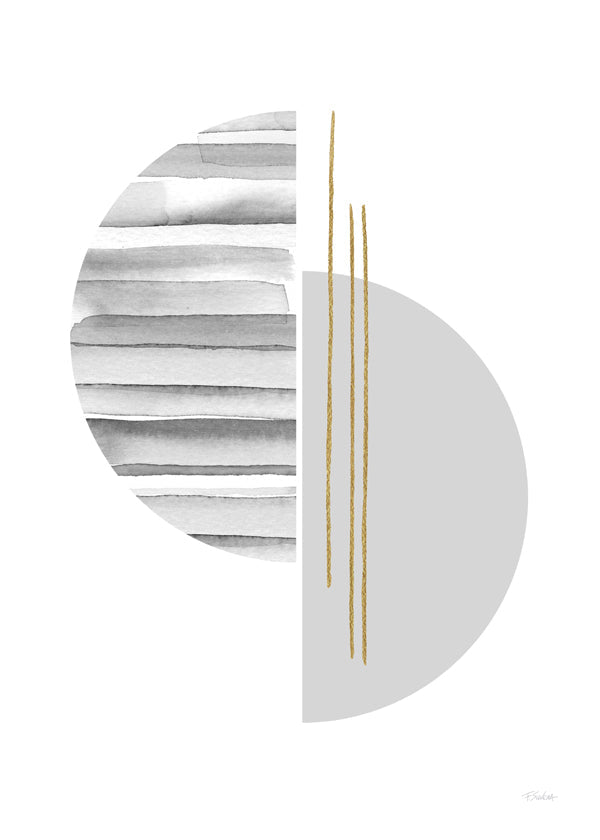 Geometrisk poster minimal med gyllene linjer