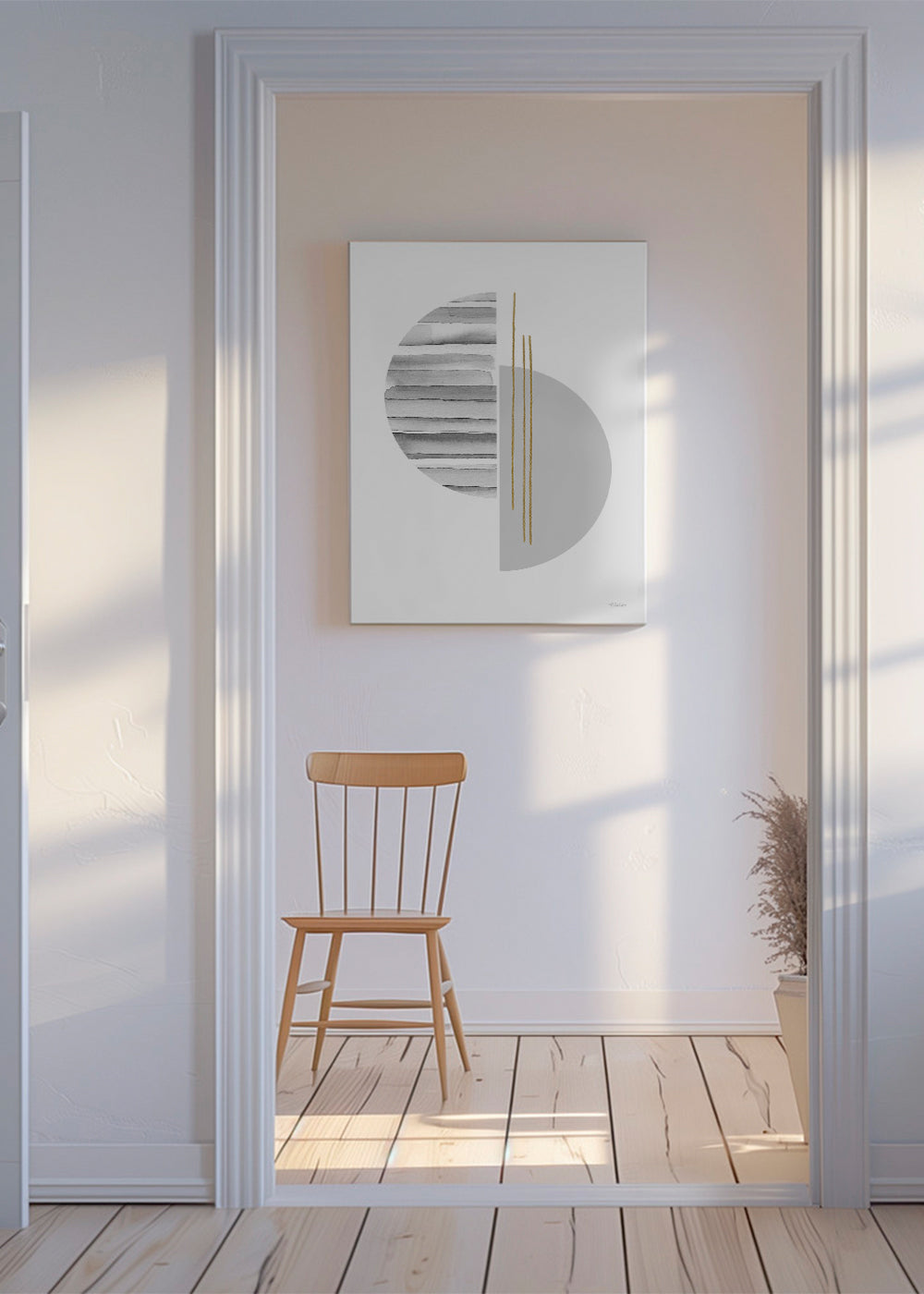 Geometrisk poster minimal med gyllene linjer