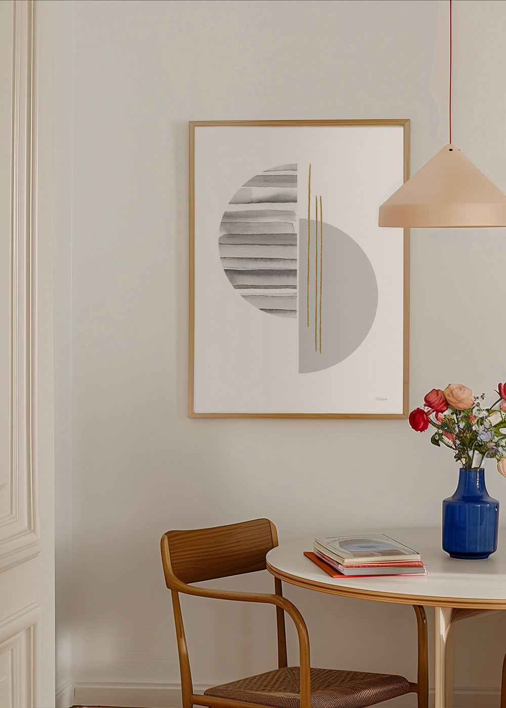 Geometrisk poster minimal med gyllene linjer