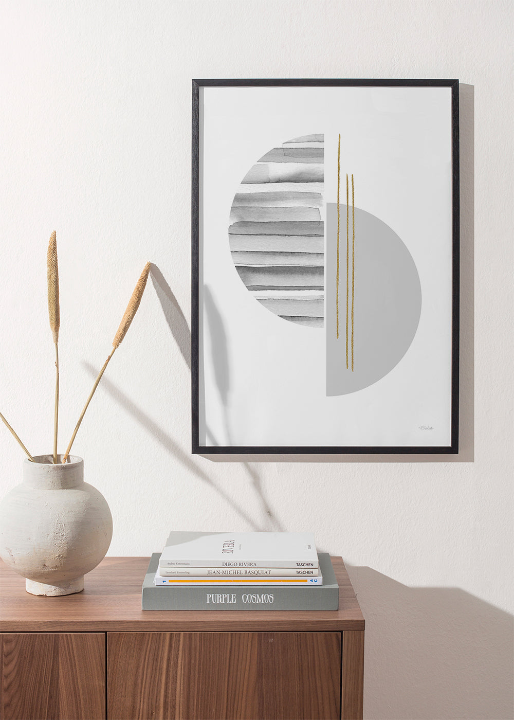 Geometrisk poster minimal med gyllene linjer