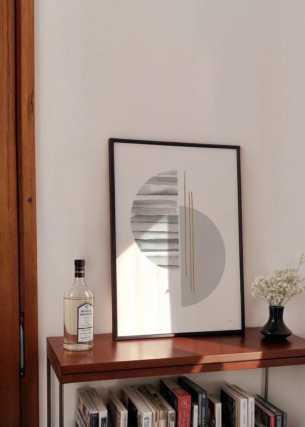 Geometrisk poster minimal med gyllene linjer