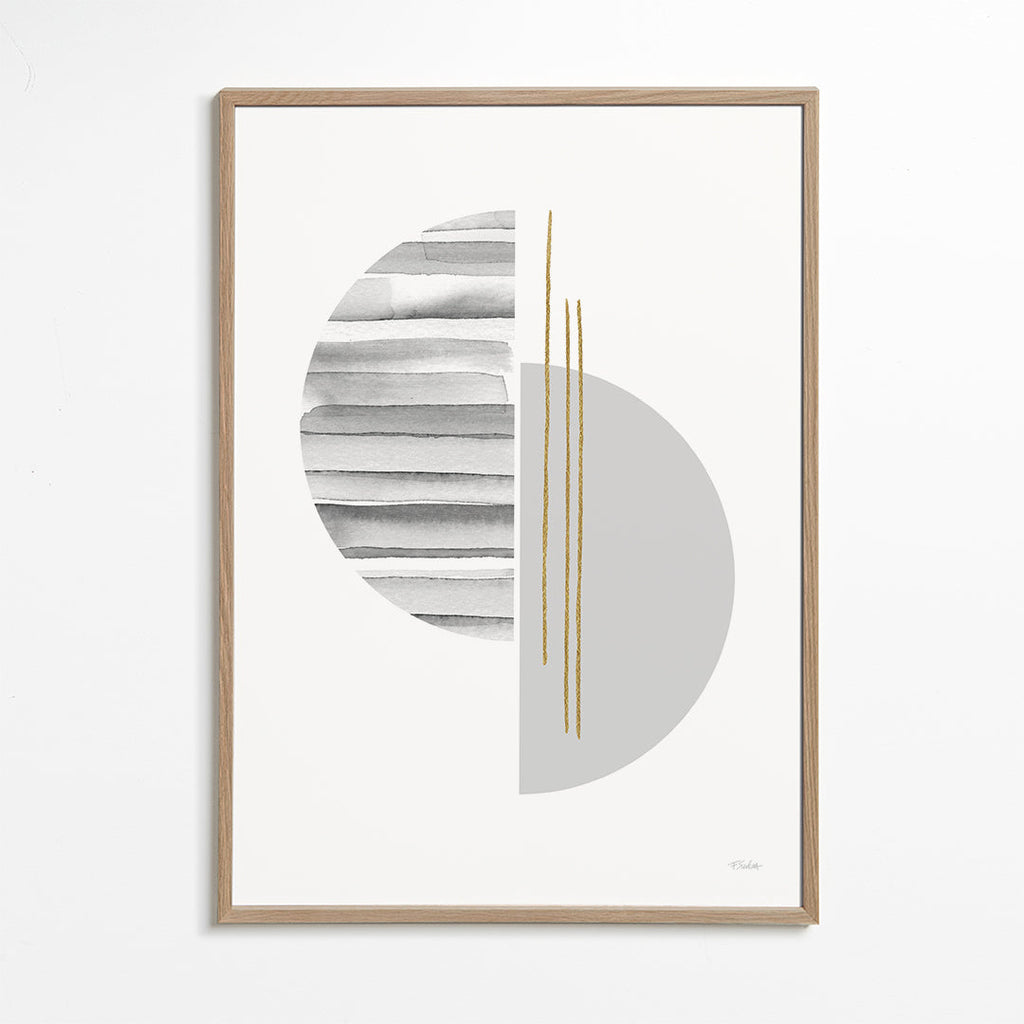 Geometrisk poster minimal med gyllene linjer