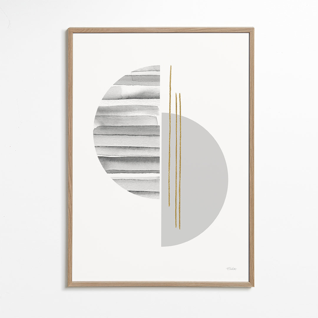 Geometrisk poster minimal med gyllene linjer