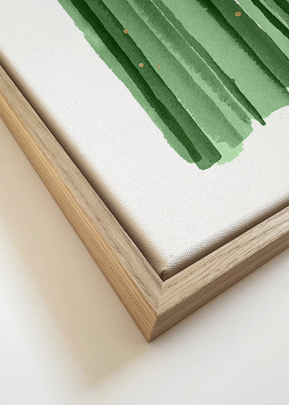 Botanisk poster med vertikala gröna penseldrag