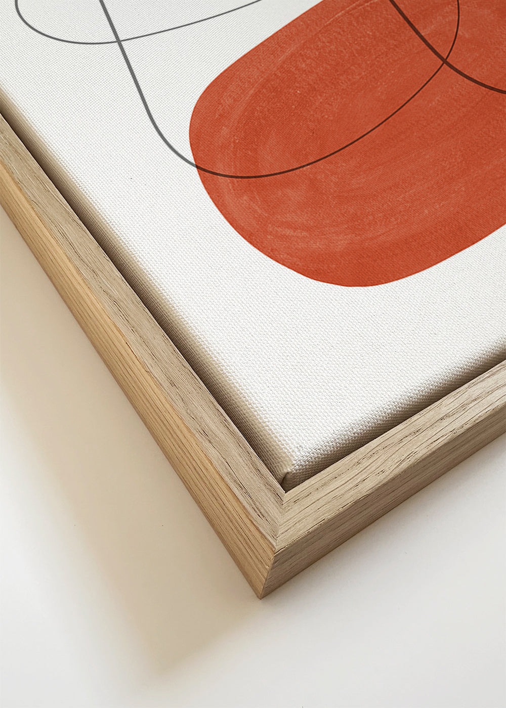 Abstrakt konst terrakotta och beige