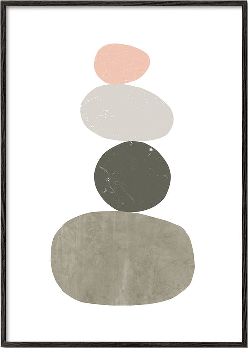 Avslappnande design med staplade stenar