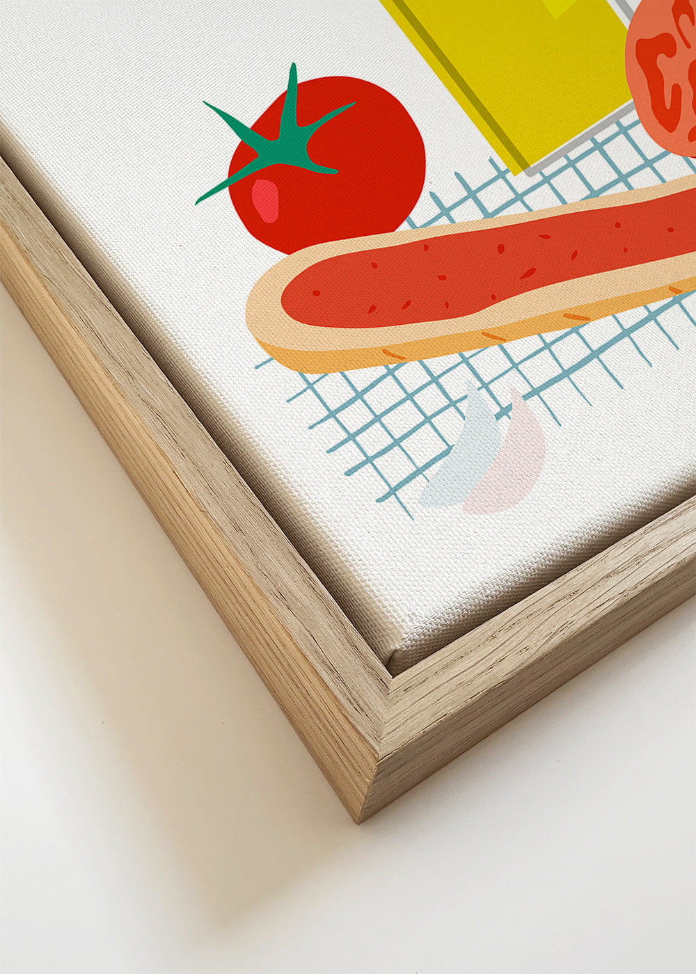 Kökskonst med bröd och tomat, illustration