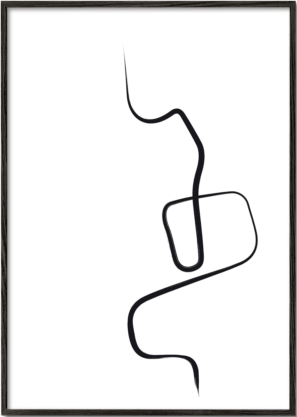 Minimalistisk tavla med svart linje