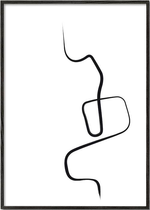 Minimalistisk tavla med svart linje