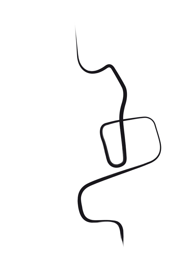 Minimalistisk tavla med svart linje