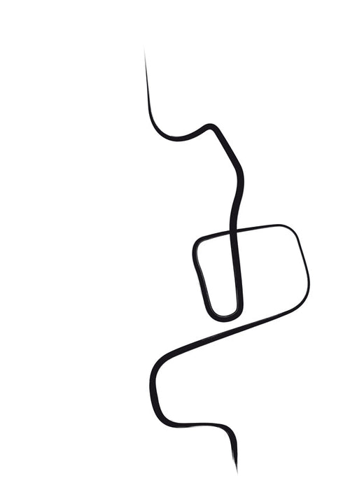 Minimalistisk tavla med svart linje