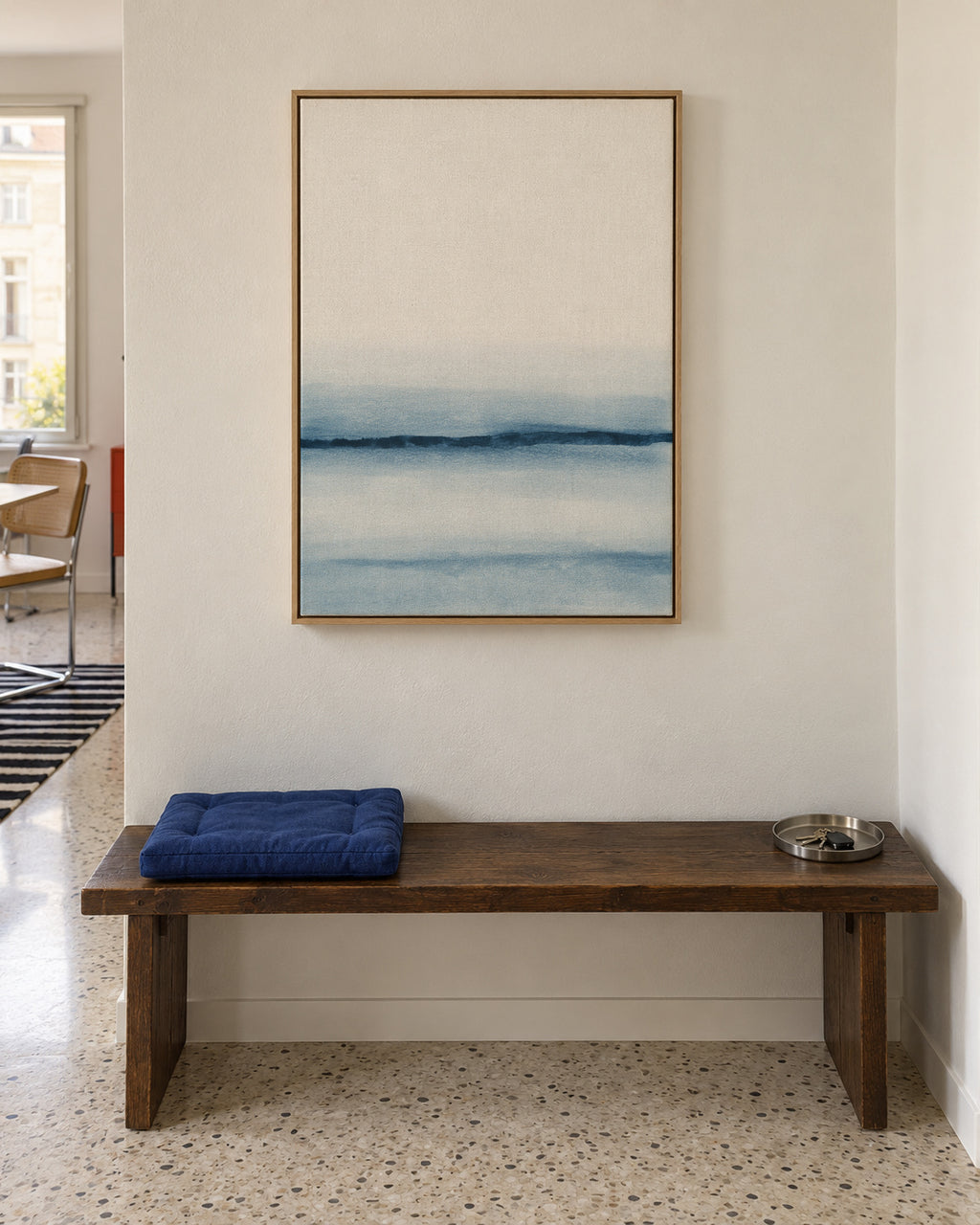 Watercolor Landscape N 8 - Framed canvas in an interior