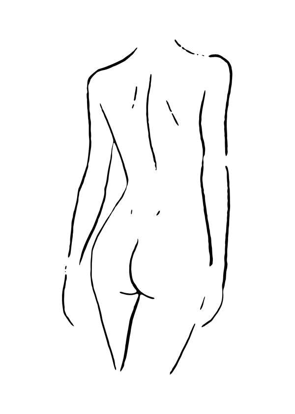Minimalistisk linjeillustration av kropp