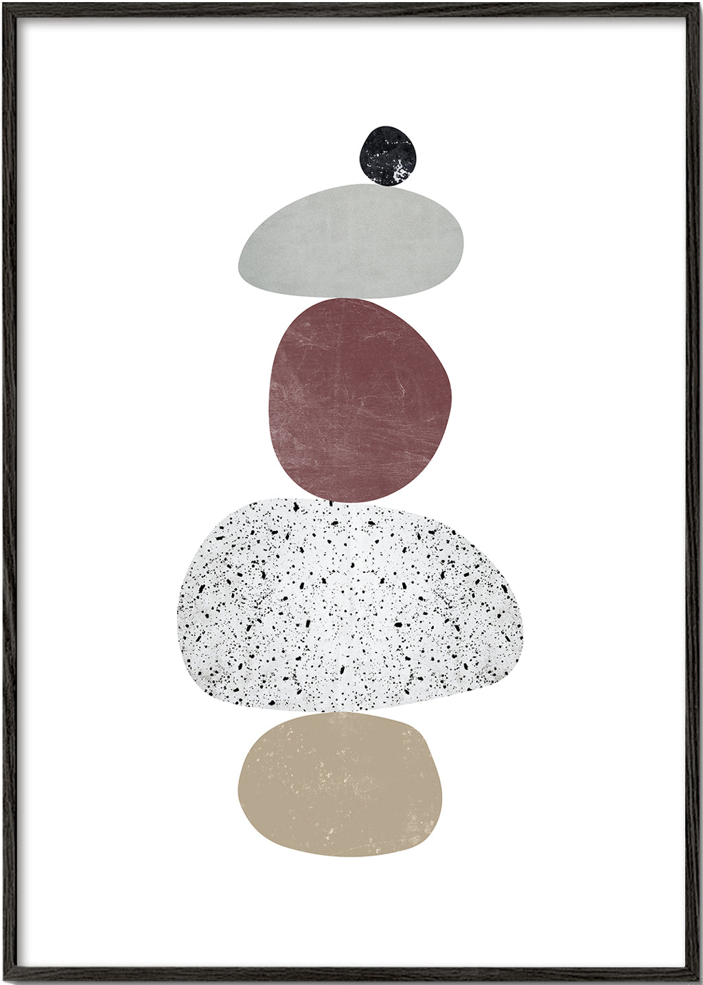 Avslappnande design med staplade stenar