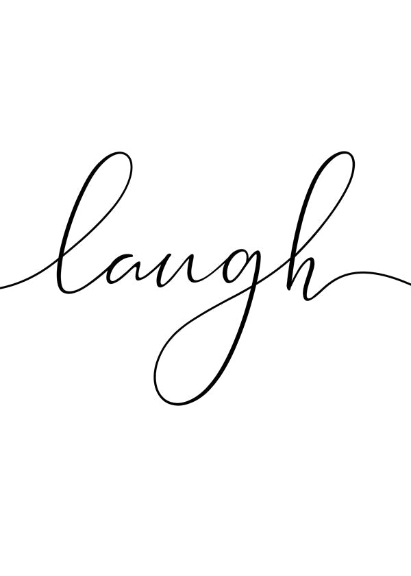 Minimalistisk typografi 'laugh'