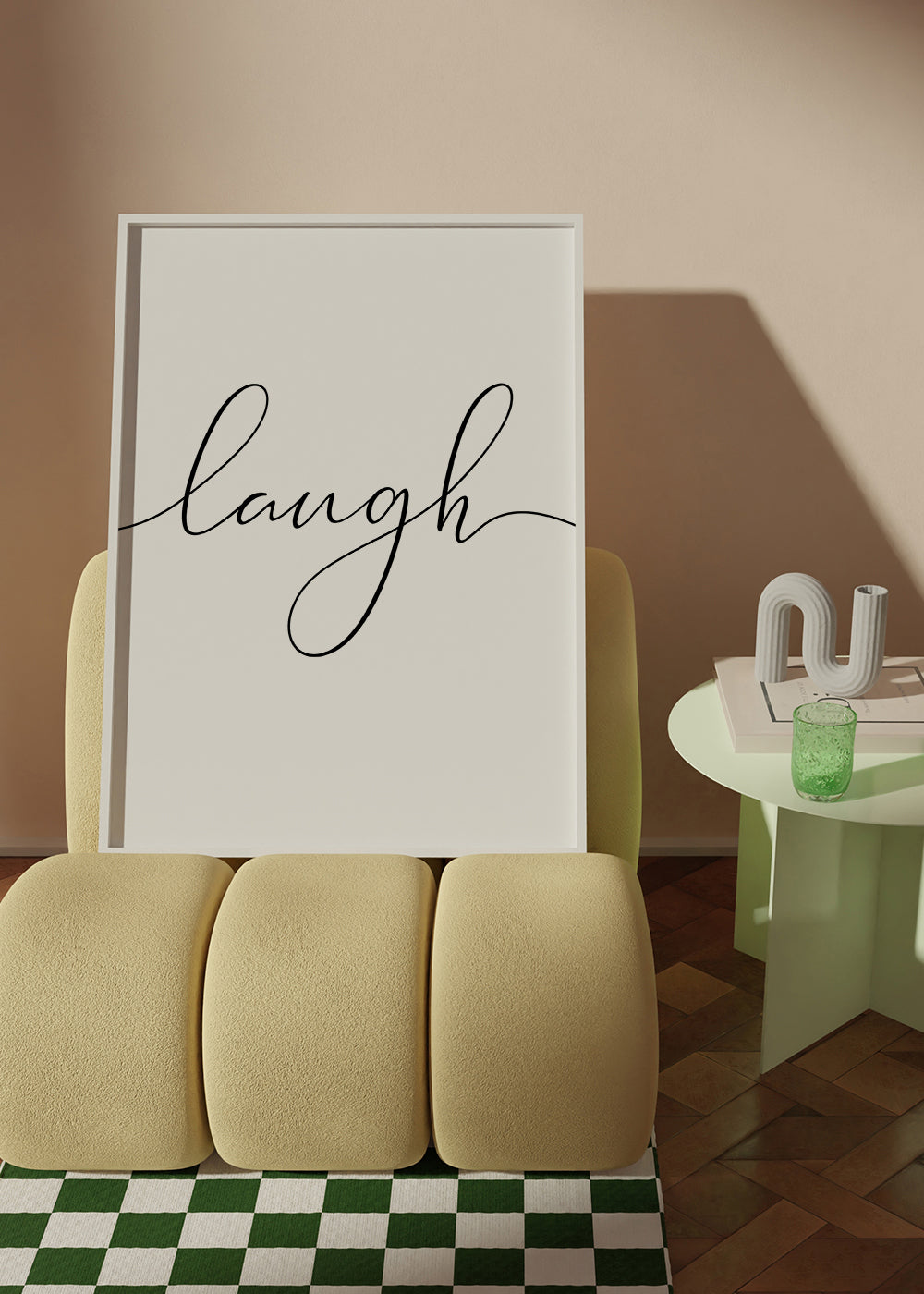 Minimalistisk typografi 'laugh'