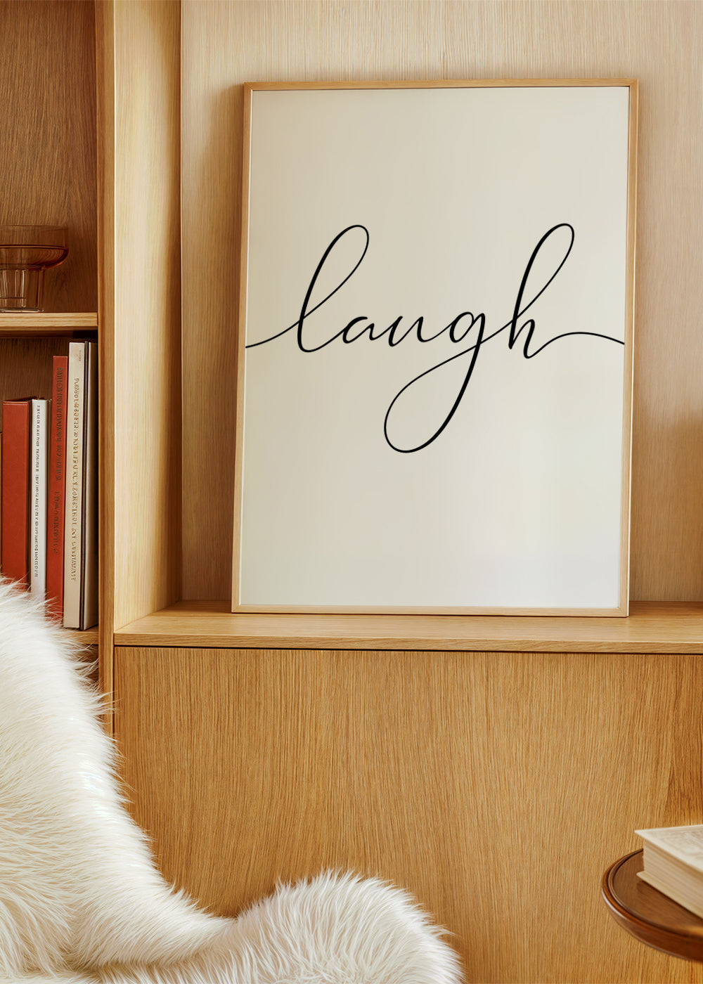 Minimalistisk typografi 'laugh'
