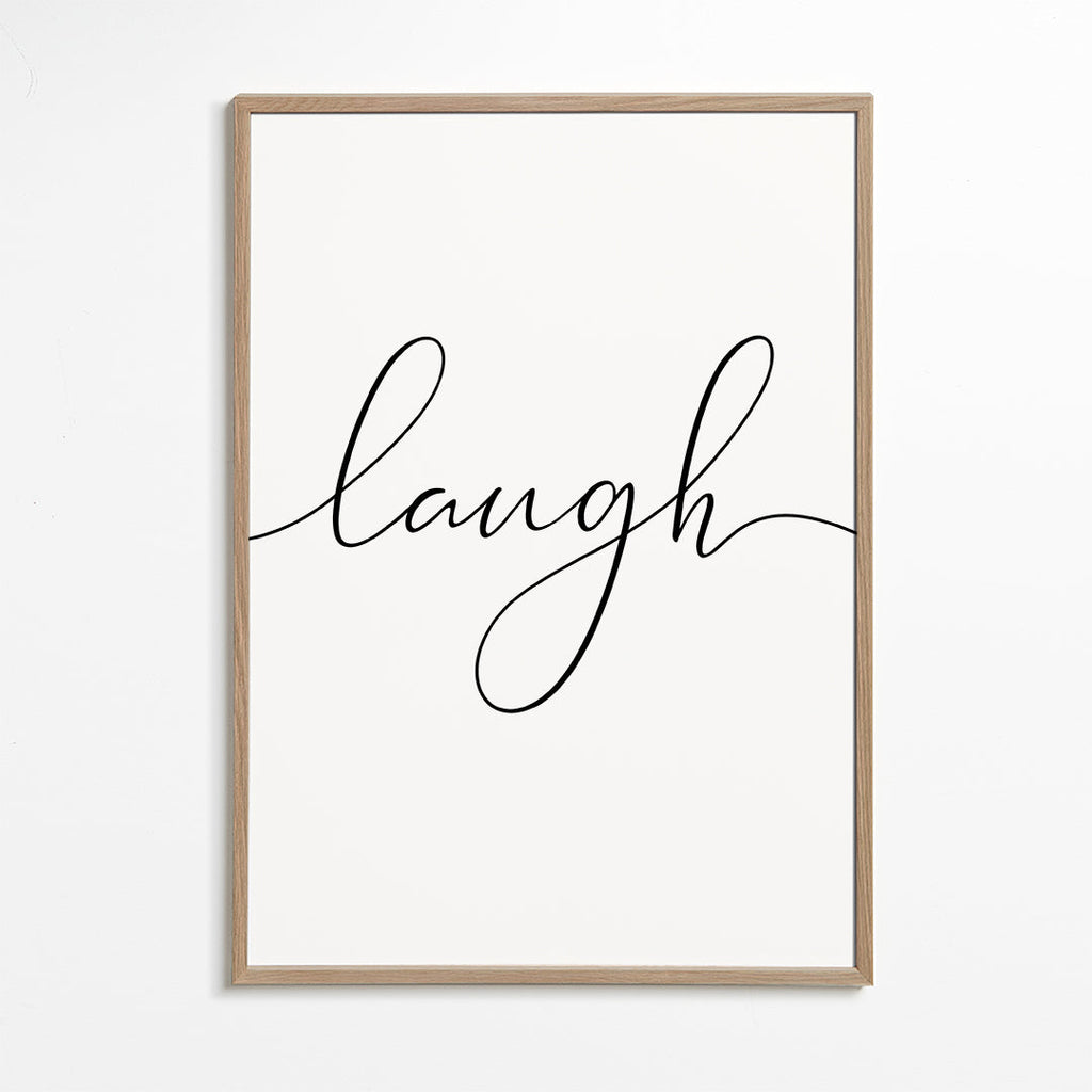 Minimalistisk typografi 'laugh'