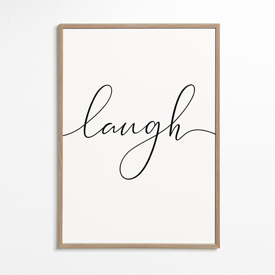 Minimalistisk typografi 'laugh'