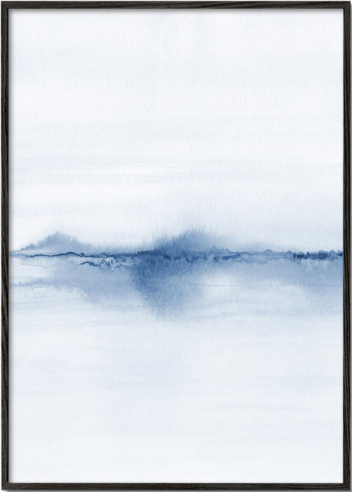 Akvarellandskap blått minimal