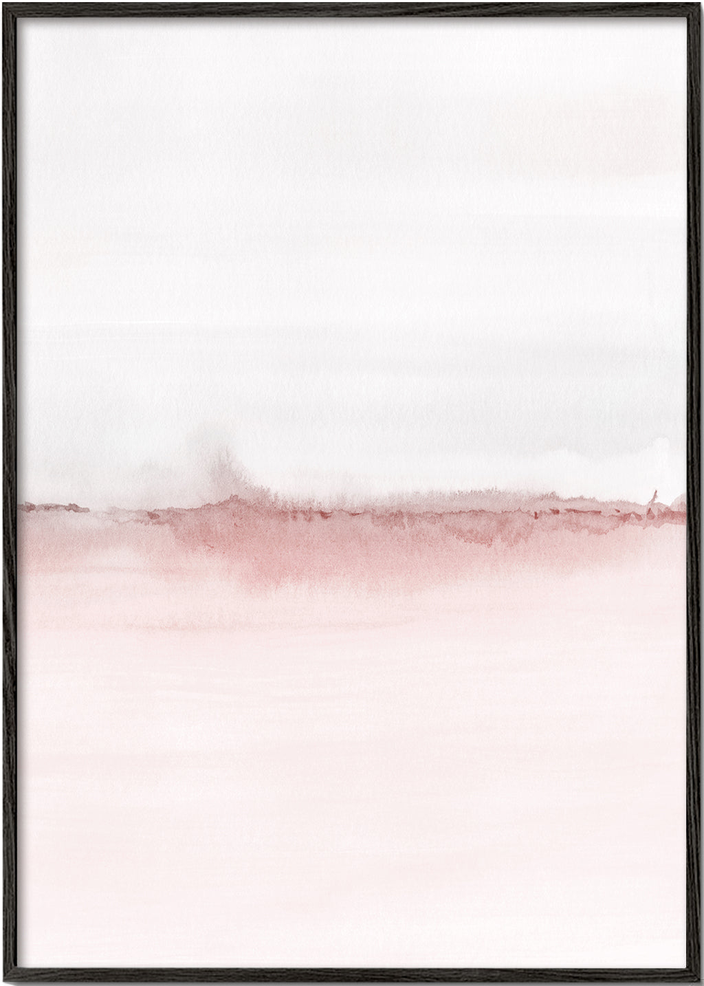 Akvarellandskap med rosa horisont