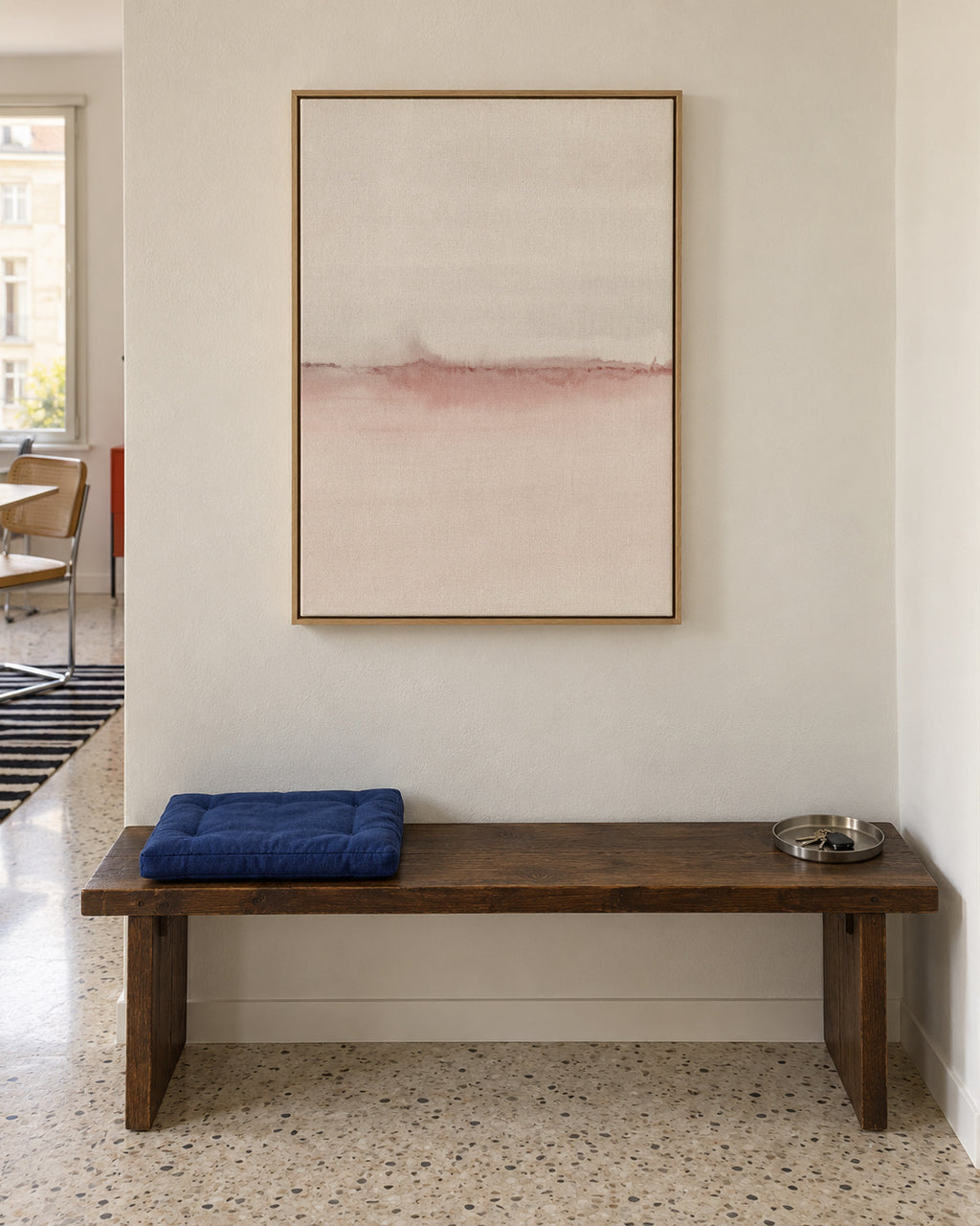 Watercolor Landscape N 31 - Framed canvas in an interior