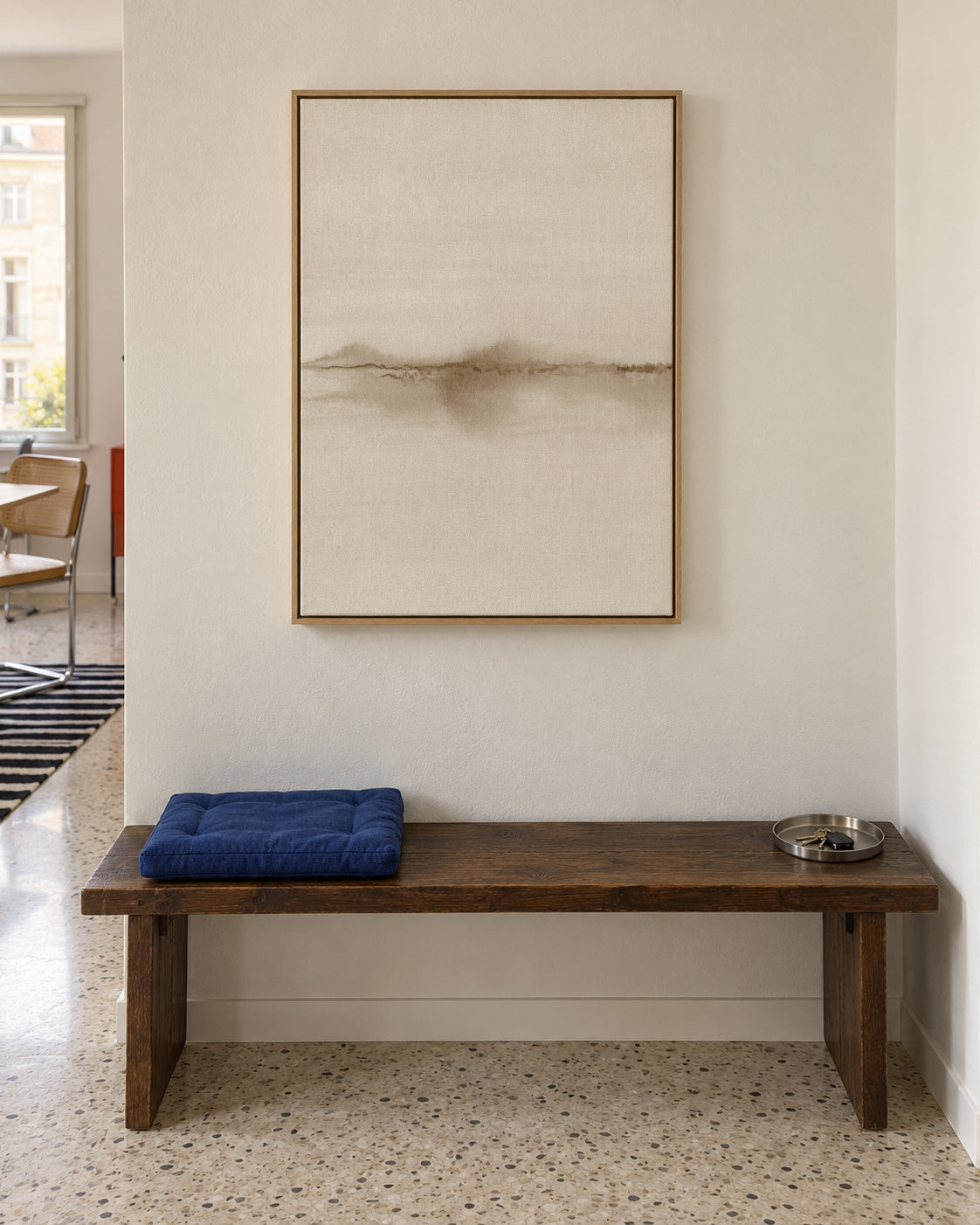 Watercolor Landscape N 32 - Framed canvas in an interior