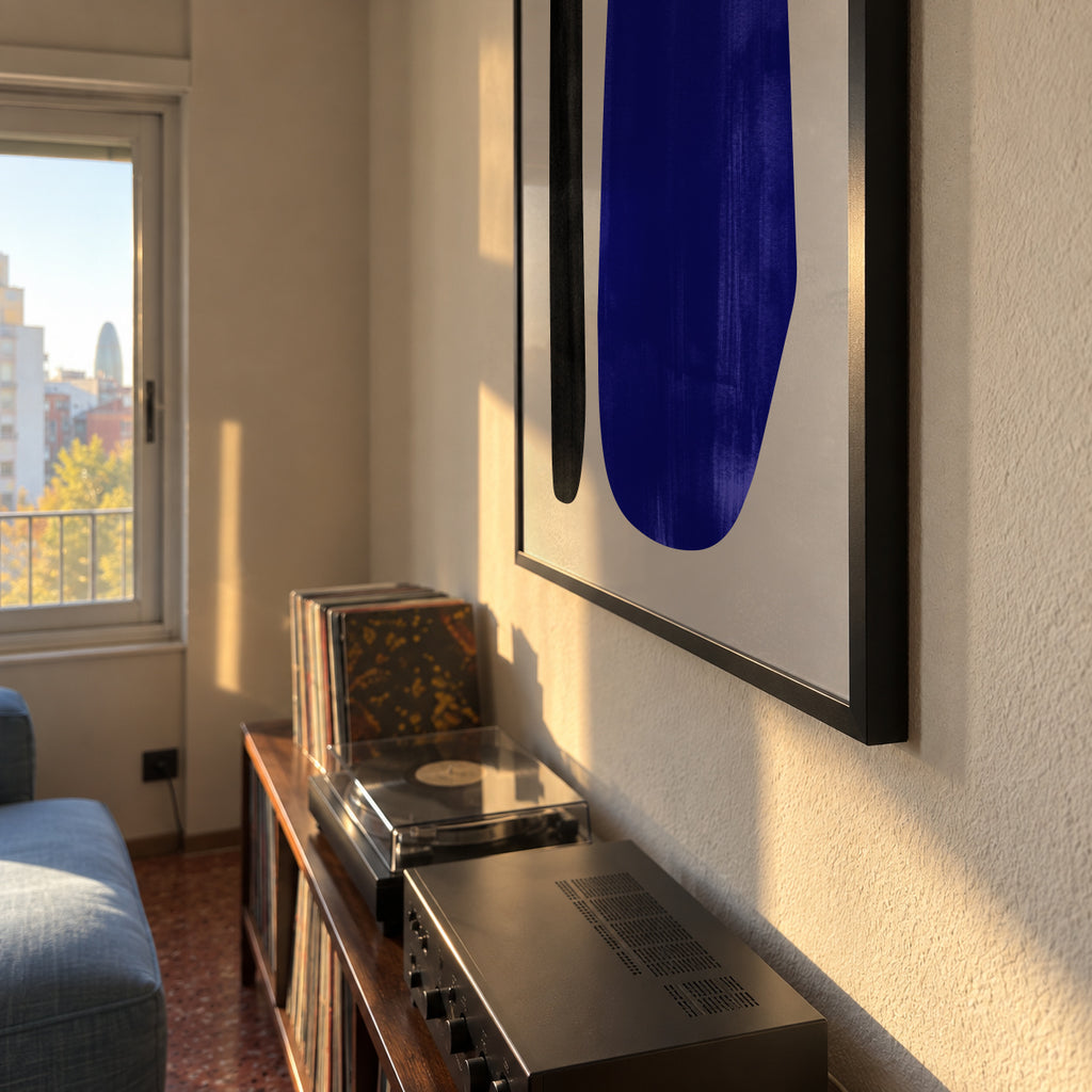Abstract N 32 - Reflex Blue - Framed poster detail