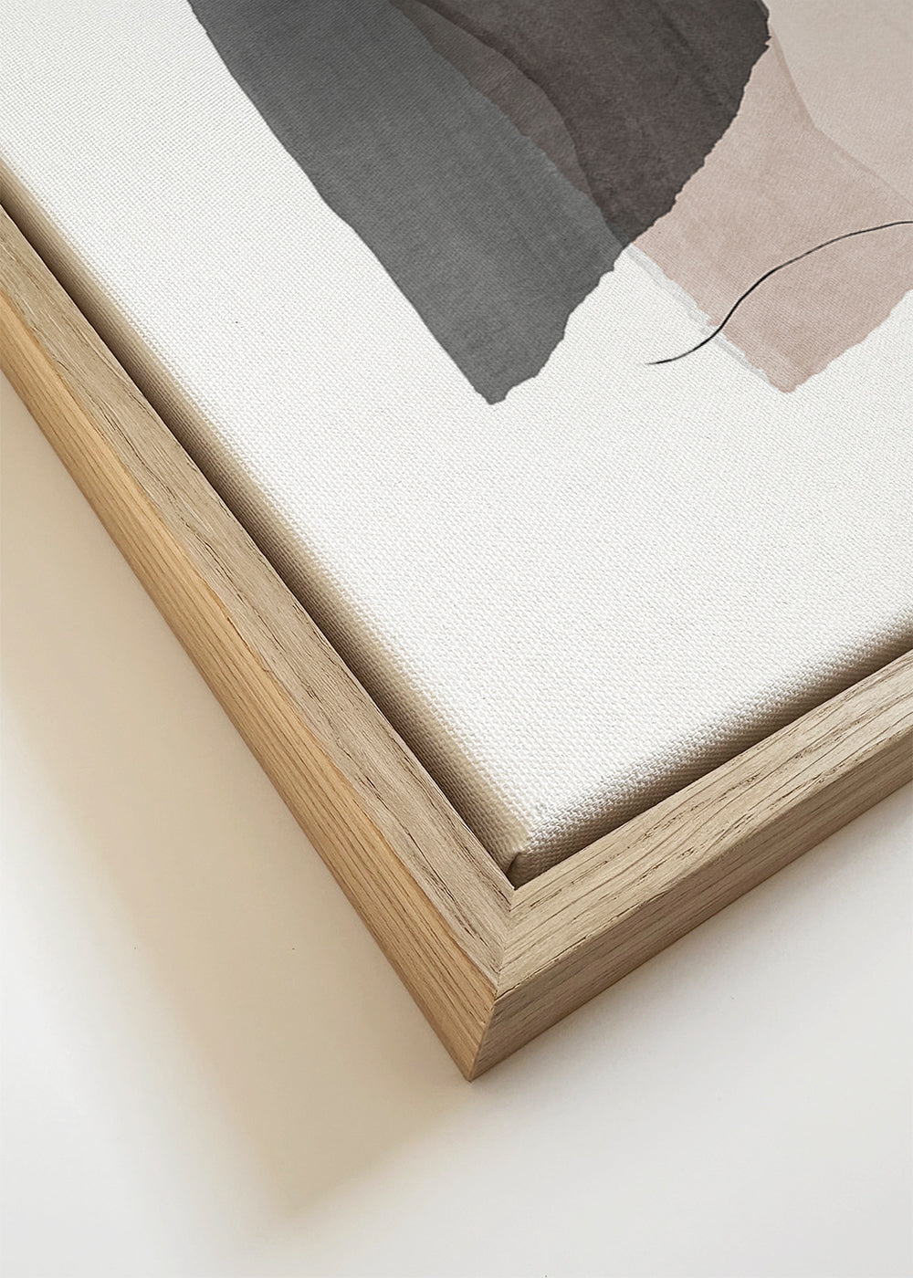 Abstrakt konst i grått och beige med linjedrag