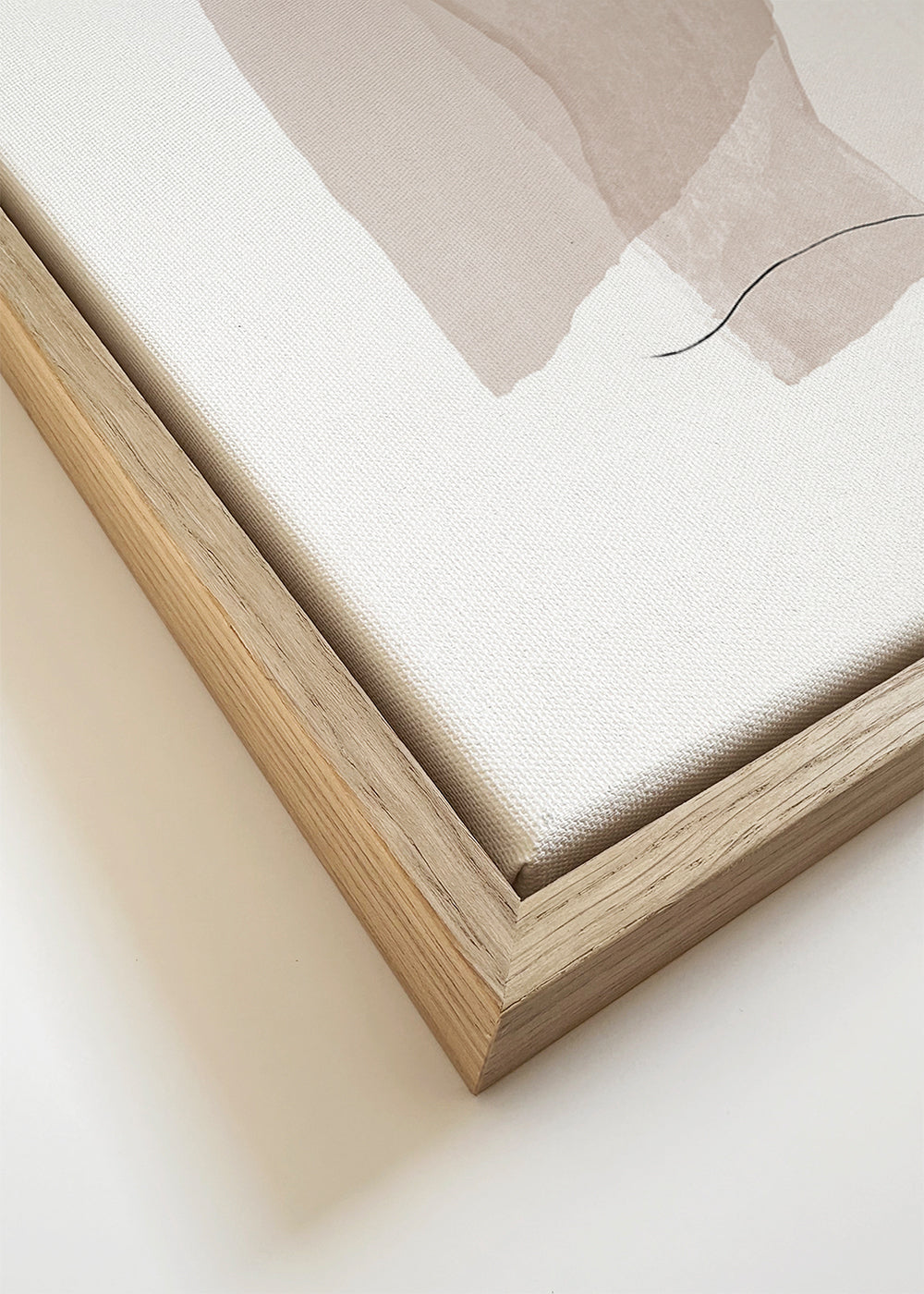 Minimalistisk beige konst med linjestreck