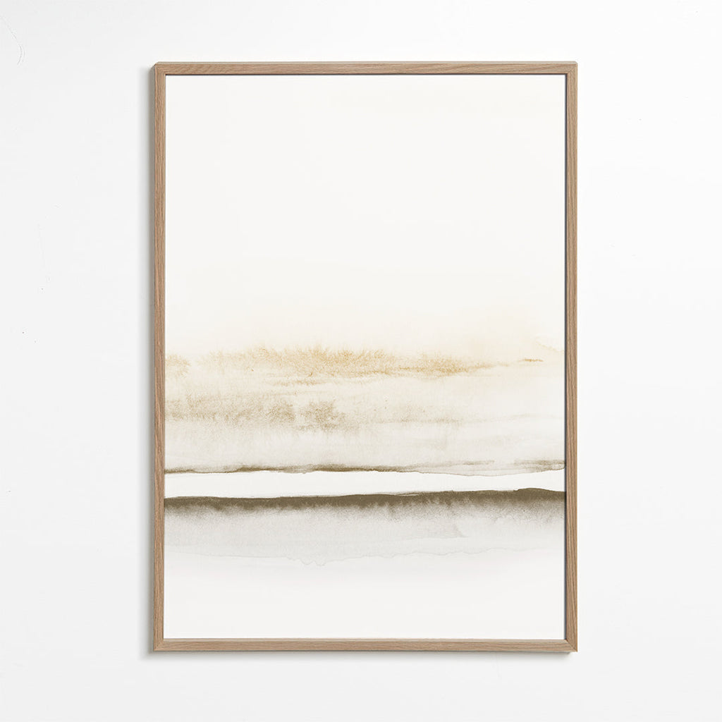 Landskapskonst minimalistisk akvarell beige