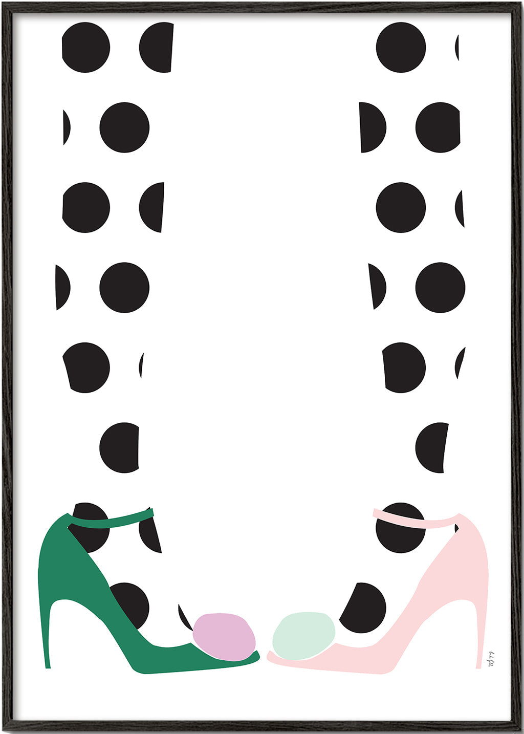 Illustration av skor med prickar