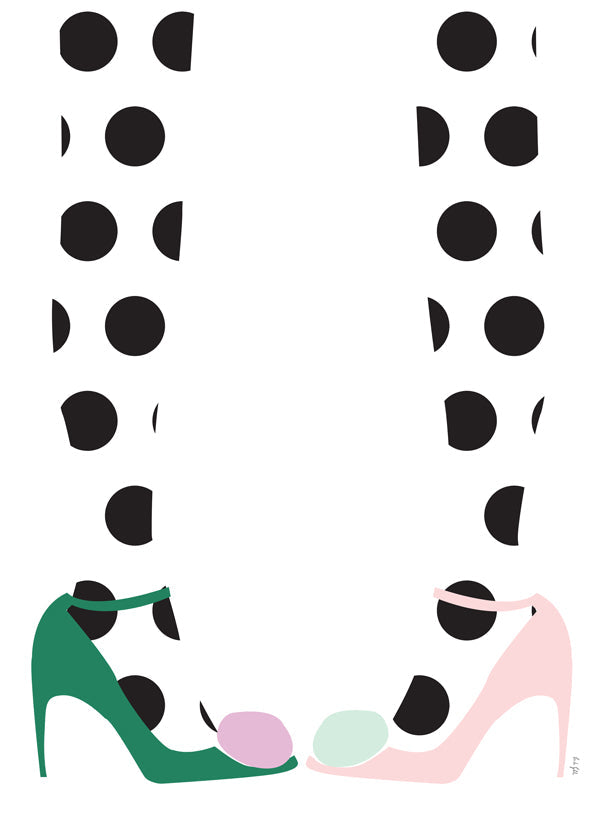 Illustration av skor med prickar