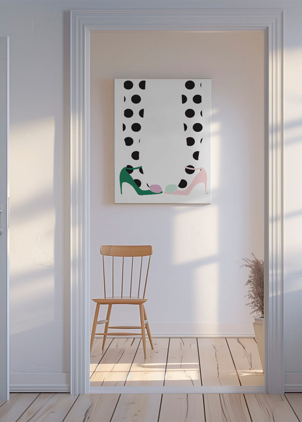 Illustration av skor med prickar